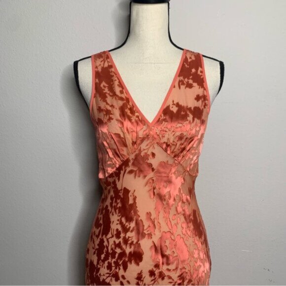 Rolla's Anthropologie Eliza Peach Sheer Midi/Maxi Dress - Picture 9 of 13